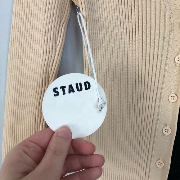 STAUD Shoko Colorblock Midi Sweater Dress Medium - Picture 8 of 15